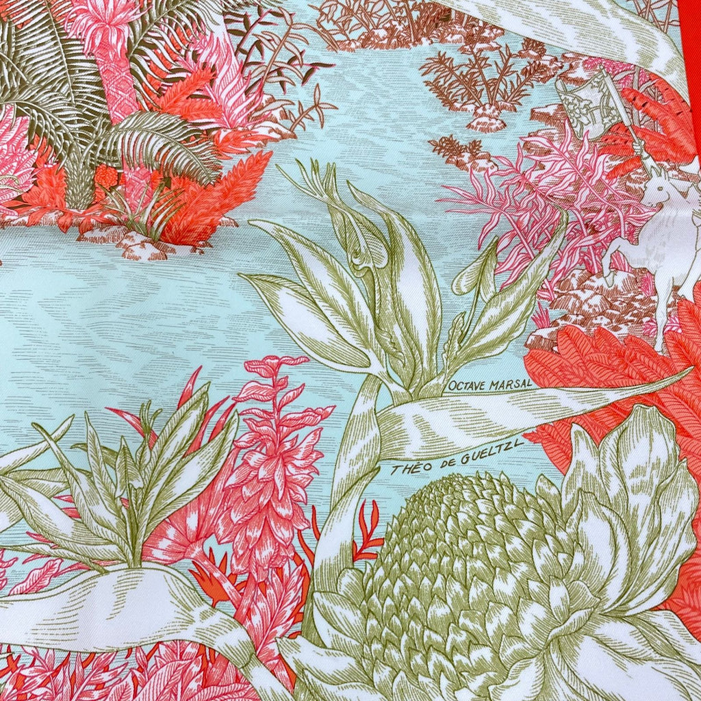 Hermes Carre 90 Faubourg Tropical Multicolor Scarf — view 9