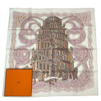 Hermes Scarf Silk 100% Carre 90 les Rivieres de Babel River of Pink