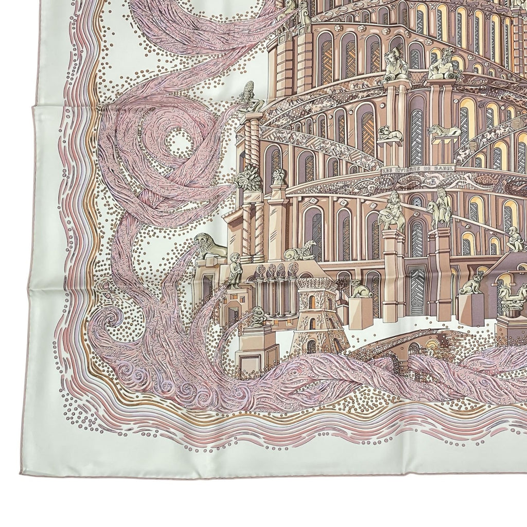 Hermes Scarf Silk 100% Carre 90 les Rivieres de Babel River of Pink — view 5