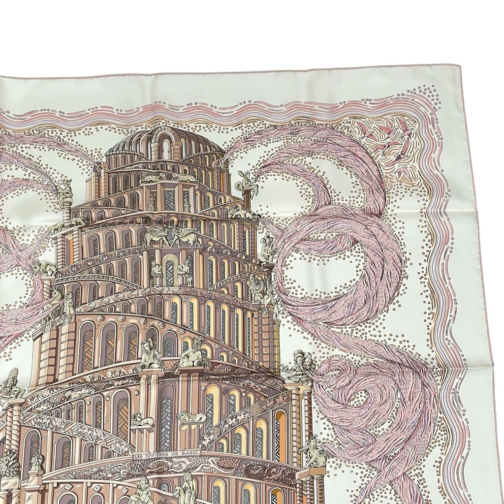 Hermes Scarf Silk 100% Carre 90 les Rivieres de Babel River of Pink — view 4