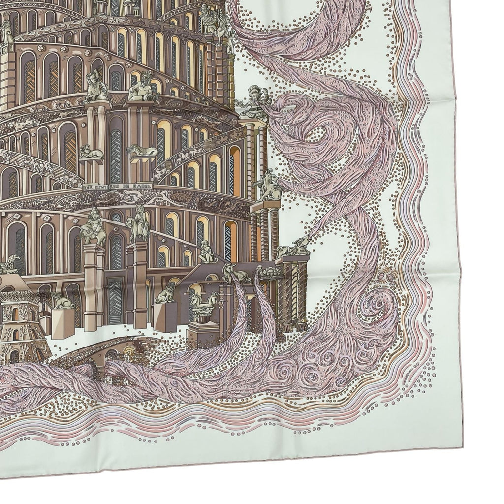 Hermes Scarf Silk 100% Carre 90 les Rivieres de Babel River of Pink — view 6