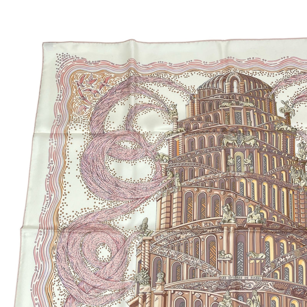 Hermes Scarf Silk 100% Carre 90 les Rivieres de Babel River of Pink — view 3