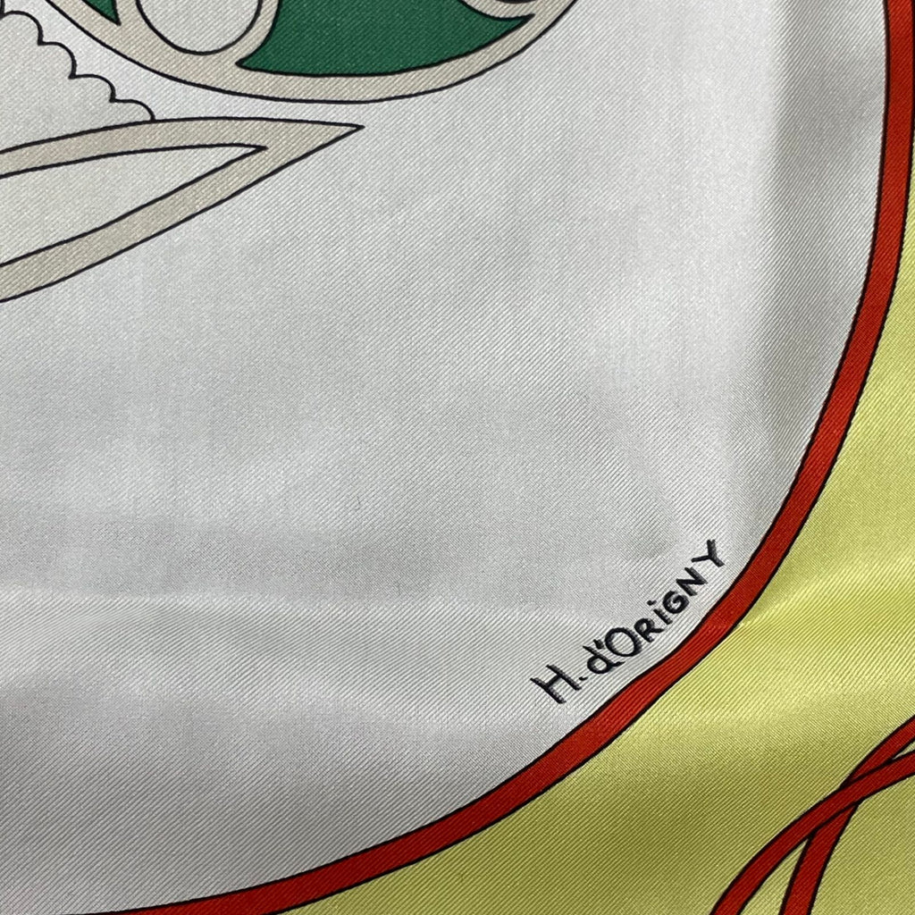 Hermes Carre 140 Large Scarf Silk Folklore Yellow — view 6