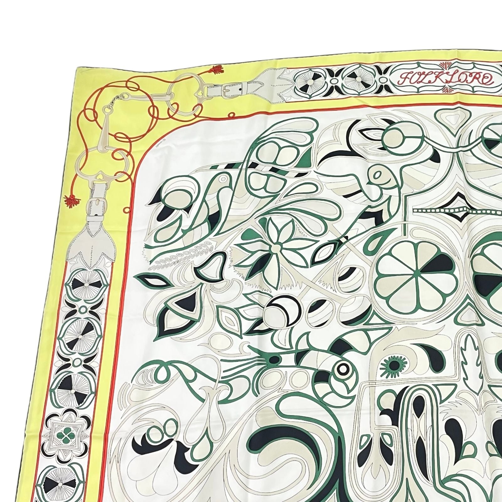 Hermes Carre 140 Large Scarf Silk Folklore Yellow — view 2