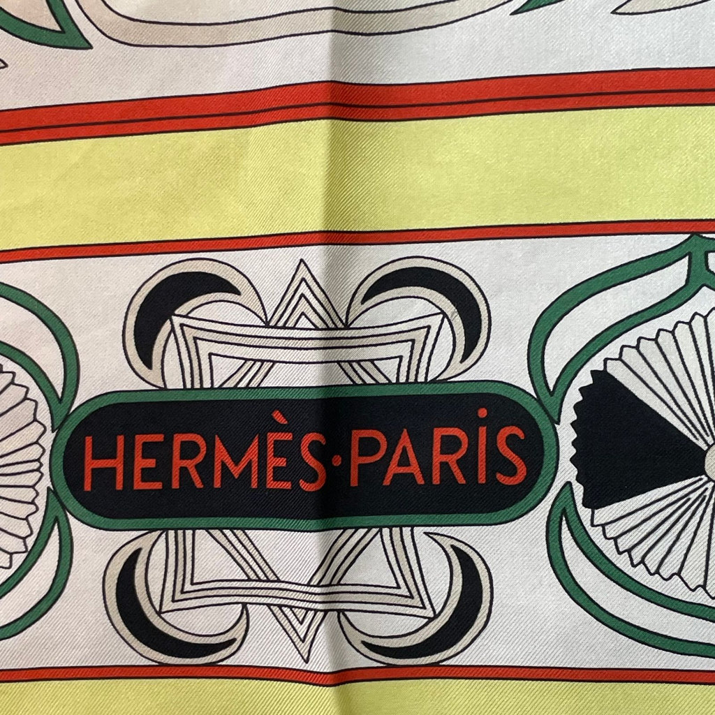 Hermes Carre 140 Large Scarf Silk Folklore Yellow — view 7