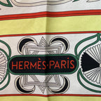 Hermes Carre 140 Large Scarf Silk Folklore Yellow — view 7