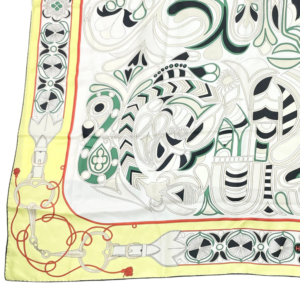 Hermes Carre 140 Large Scarf Silk Folklore Yellow — view 4