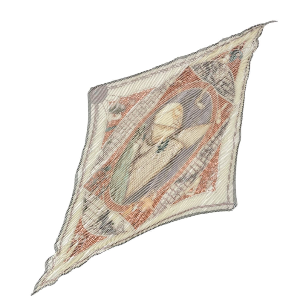Hermes Silk Scarf Pleats Voyage AU Long Cours Ocean Multicolor — view 3