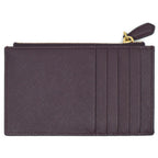 Prada Saffiano Triangle Card Case Coin Leather Bordeaux Burgundy Gold — view 2