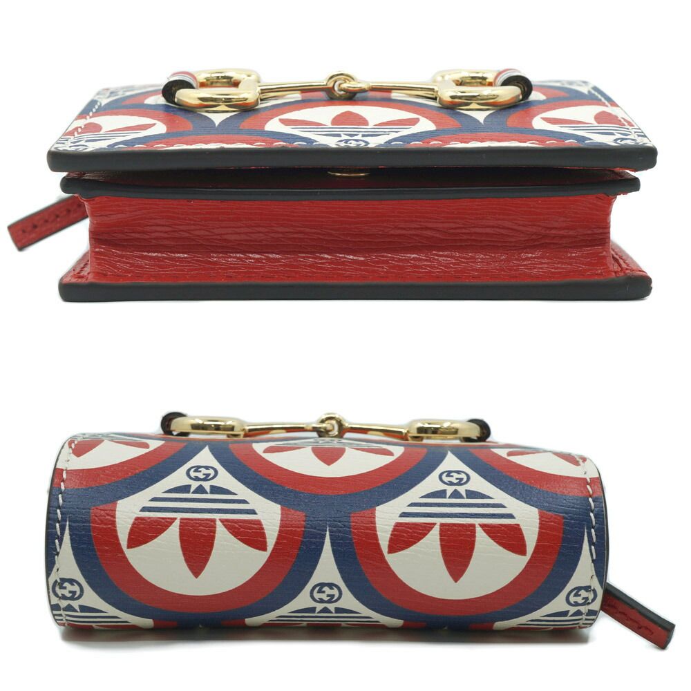 Gucci Horsebit Adidas Shoulder Wallet Coin Case Card Red Blue White Gold — view 3