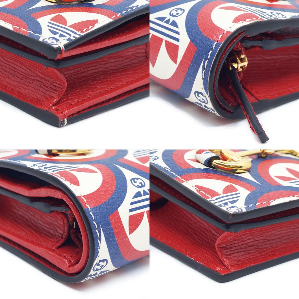 Gucci Horsebit Adidas Shoulder Wallet Coin Case Card Red Blue White Gold — view 5