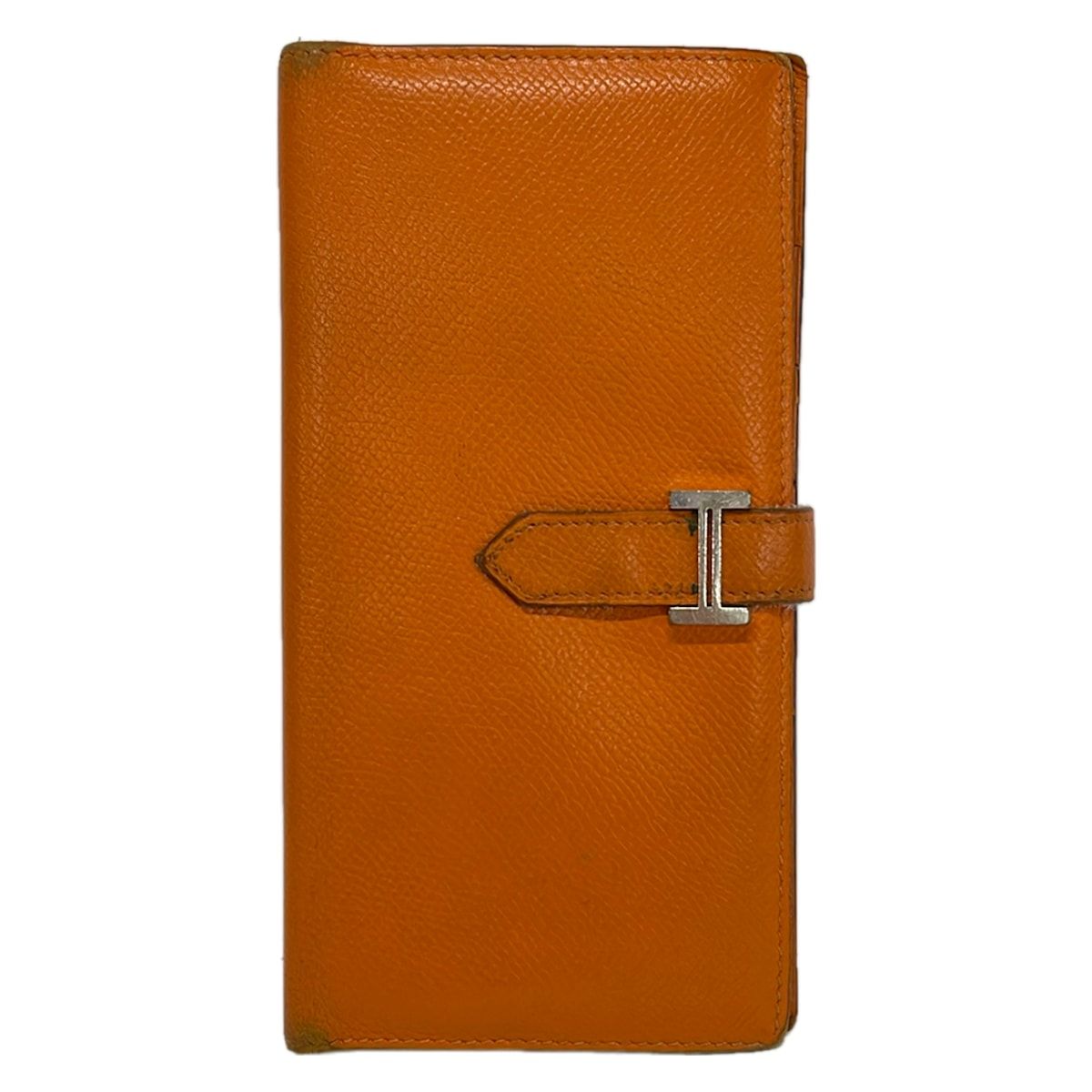 Hermes Wallet Bearn Orange Silver