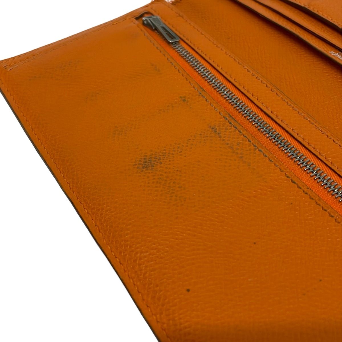 Hermes Wallet Bearn Orange Silver — view 8
