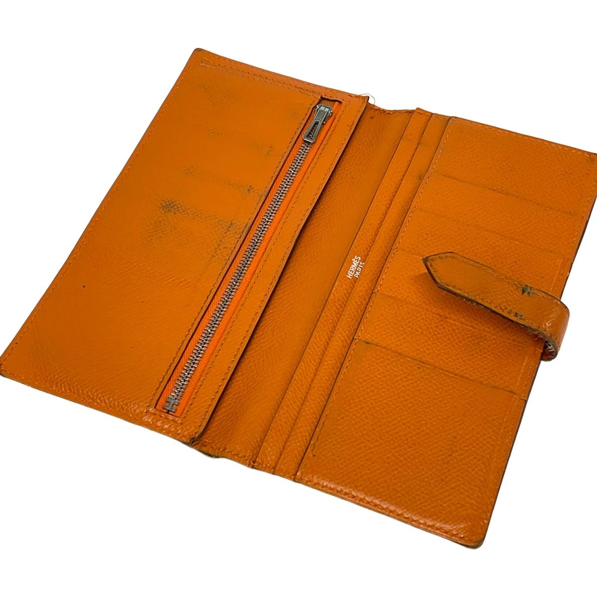 Hermes Wallet Bearn Orange Silver — view 3