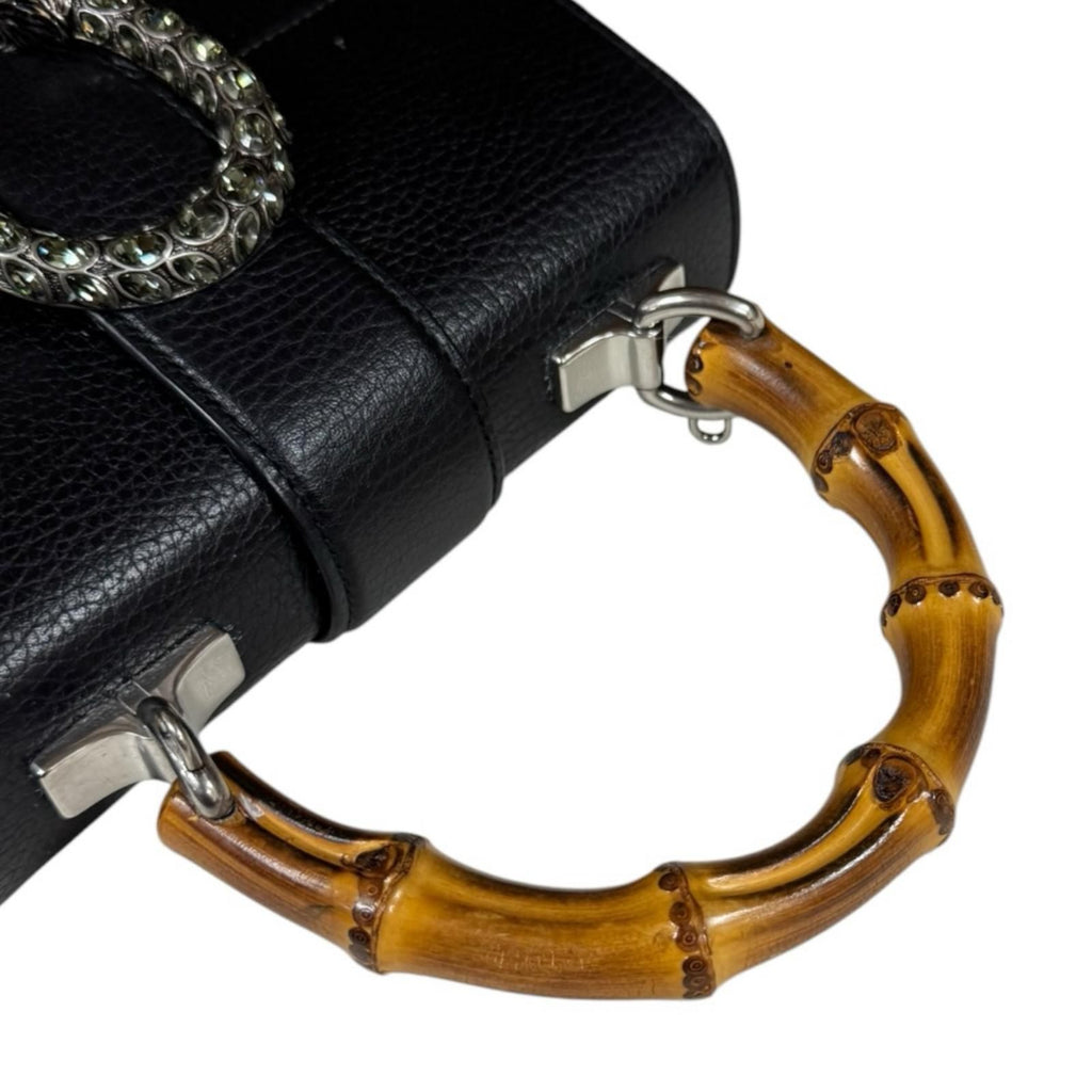 Gucci Bambu Mini Top Handle Duonysus Shoulder Bag Leather Black — view 7