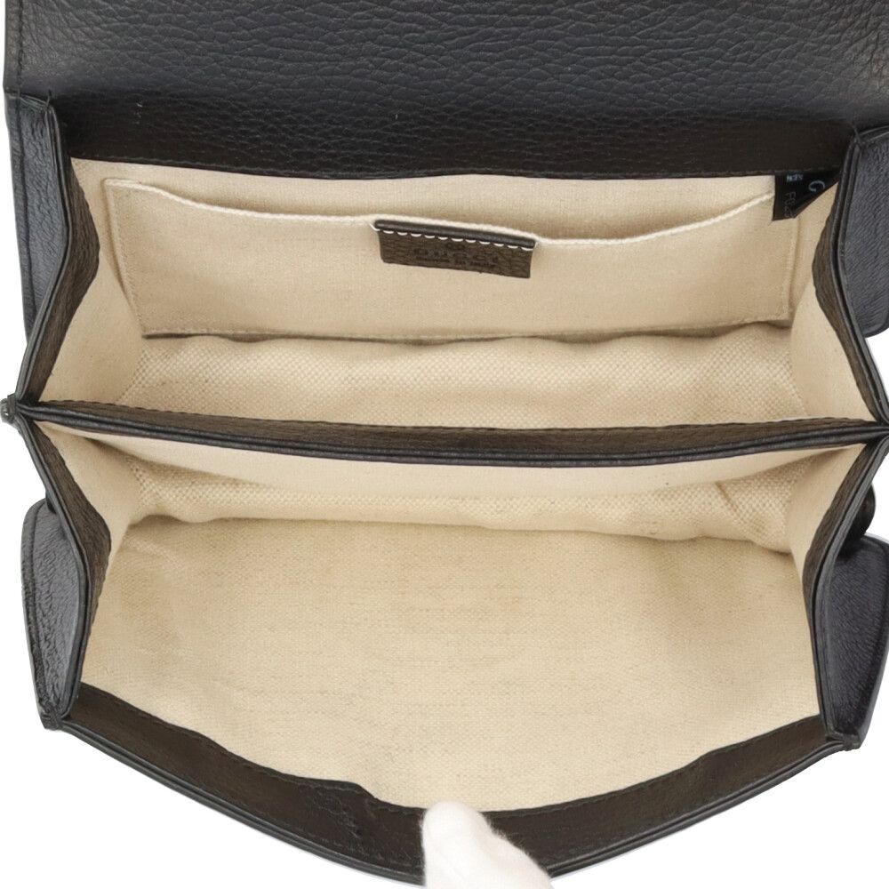 Gucci Bambu Mini Top Handle Duonysus Shoulder Bag Leather Black — view 6