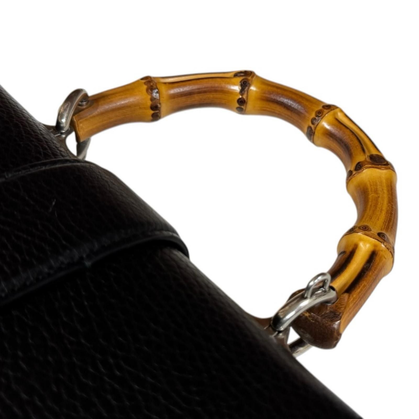 Gucci Bambu Mini Top Handle Duonysus Shoulder Bag Leather Black — view 8
