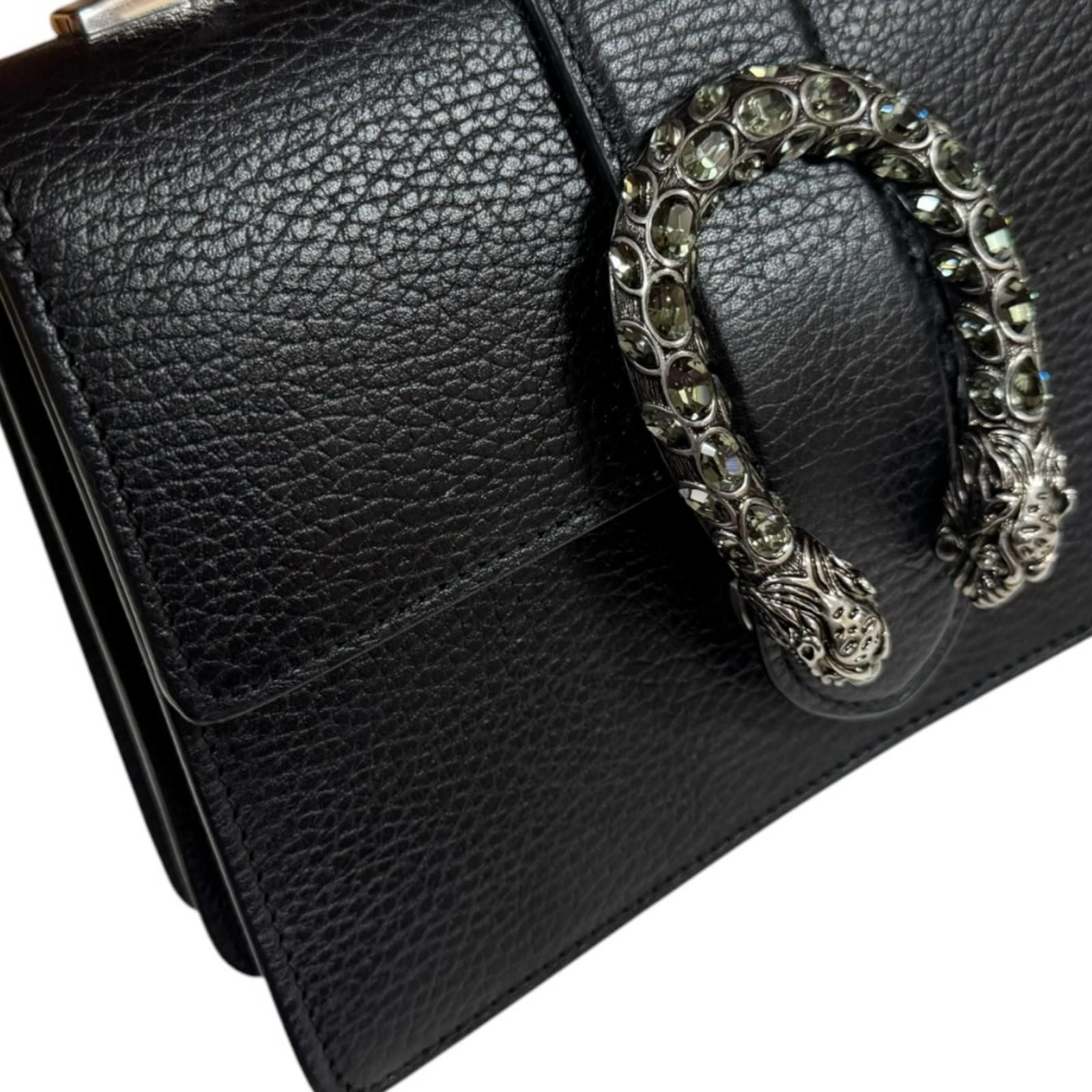Gucci Bambu Mini Top Handle Duonysus Shoulder Bag Leather Black — view 9