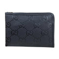 Gucci Travel Document Case Jumbo GG Clutch Leather Black