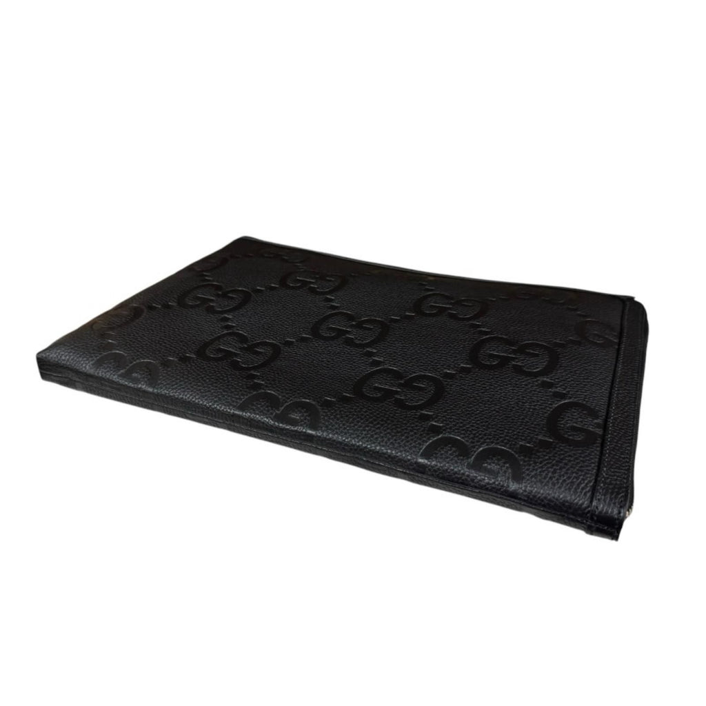 Gucci Travel Document Case Jumbo GG Clutch Leather Black — view 5