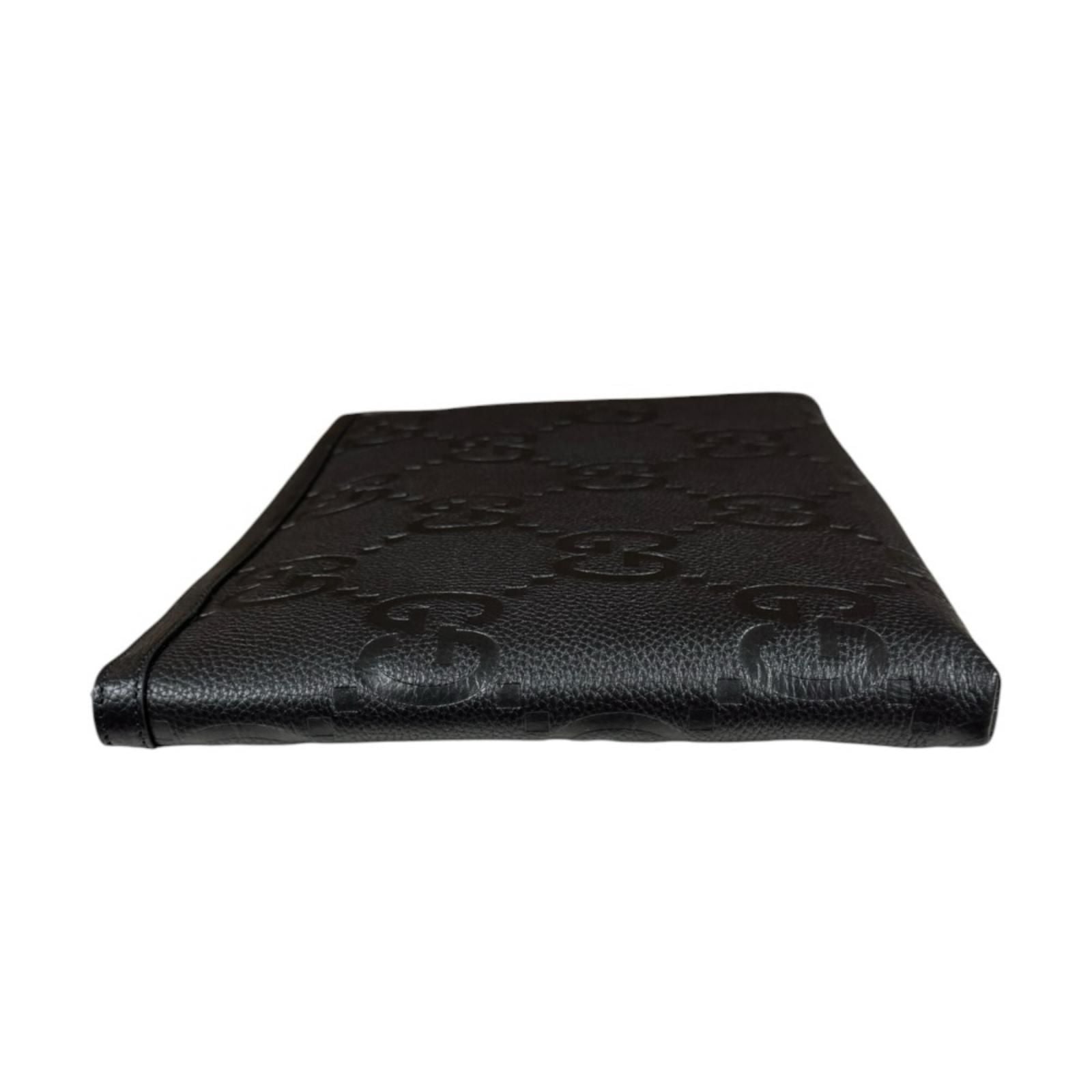 Gucci Travel Document Case Jumbo GG Clutch Leather Black — view 4