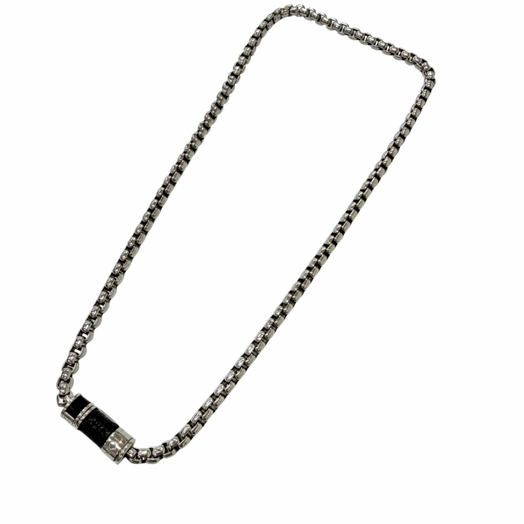 Louis Vuitton Partial Monogram Eclipse Collier Chain Necklace Silver — view 3
