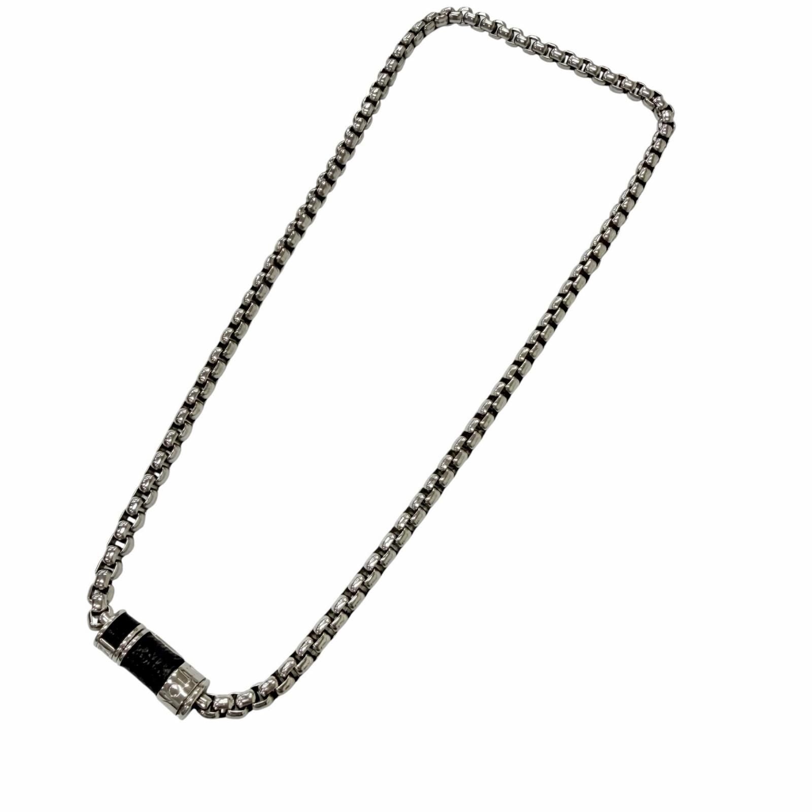 Louis Vuitton Partial Monogram Eclipse Collier Chain Necklace Silver — view 3