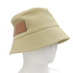 Loewe Cotton with Leather Logo Patch Bucket Hat Beige 57