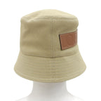 Loewe Cotton with Leather Logo Patch Bucket Hat Beige 57 — view 3