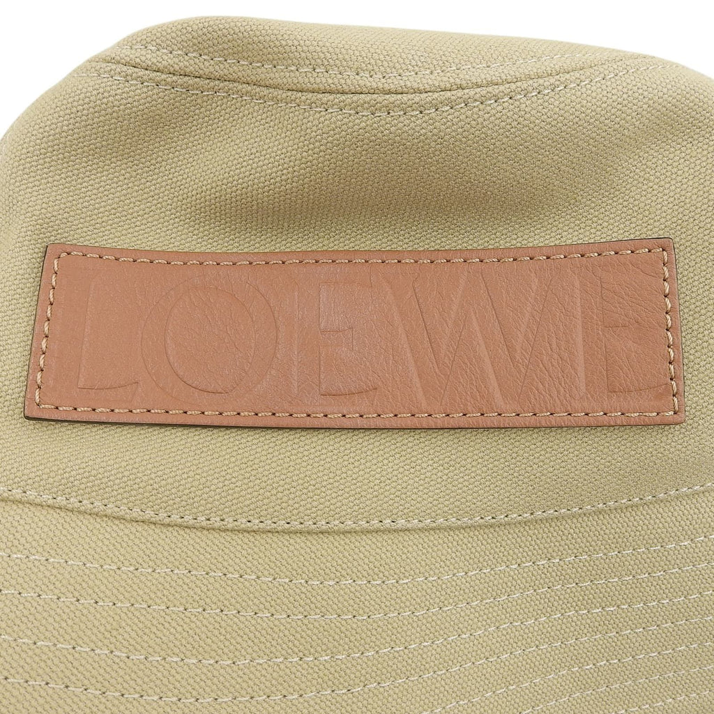 Loewe Cotton with Leather Logo Patch Bucket Hat Beige 57 — view 6