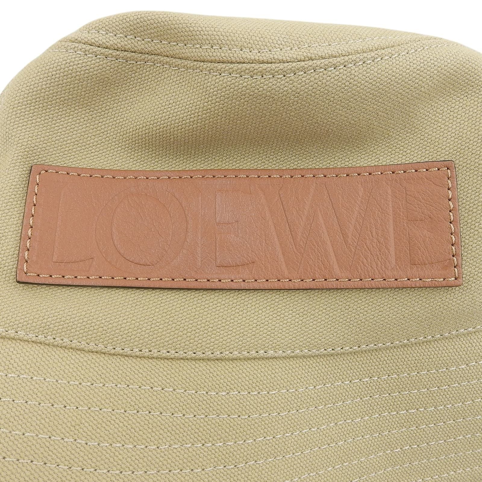 Loewe Cotton with Leather Logo Patch Bucket Hat Beige 57 — view 6