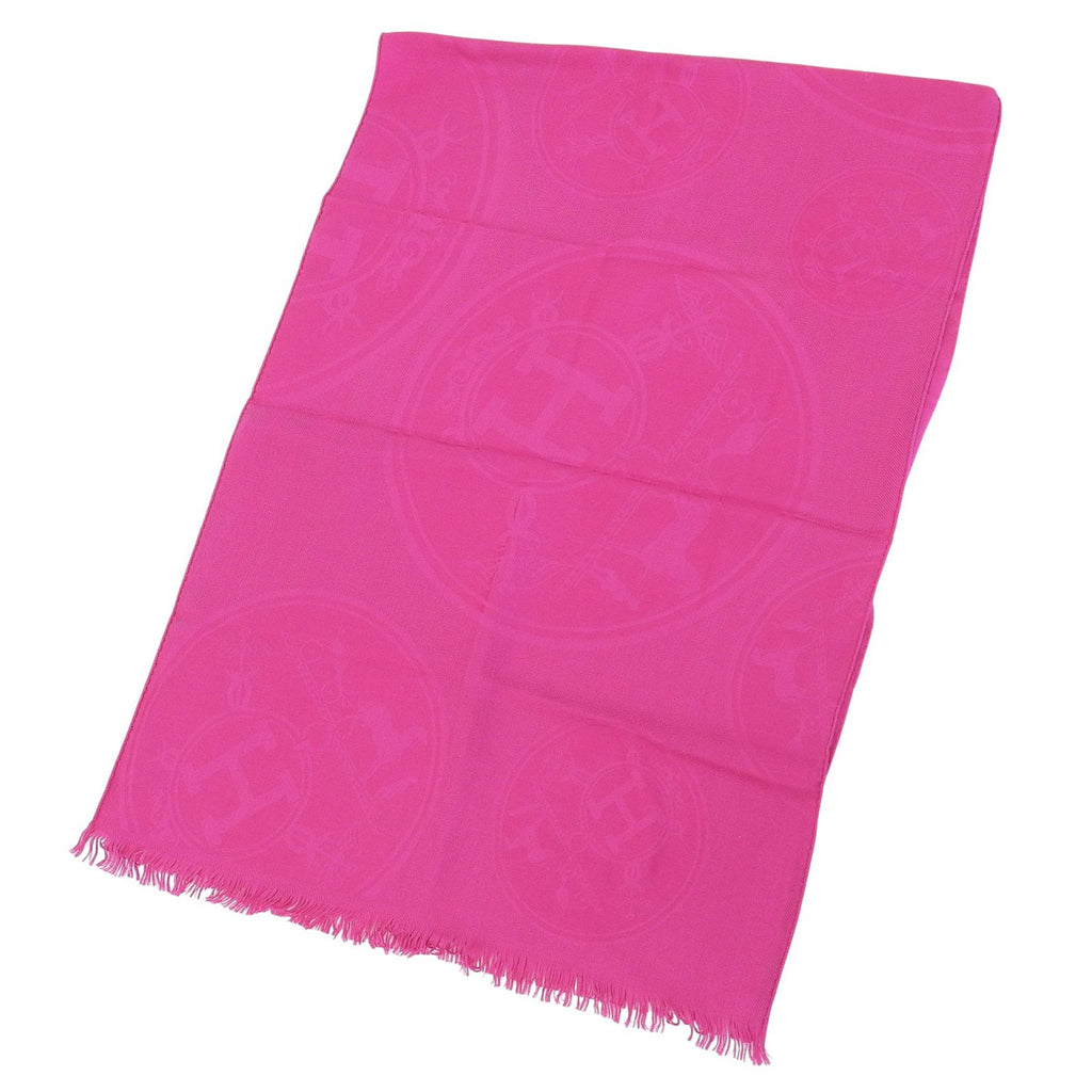 Hermes Etoile Nouvelle Liberte Cashmere Silk Oversized Shawl Pink Scarf