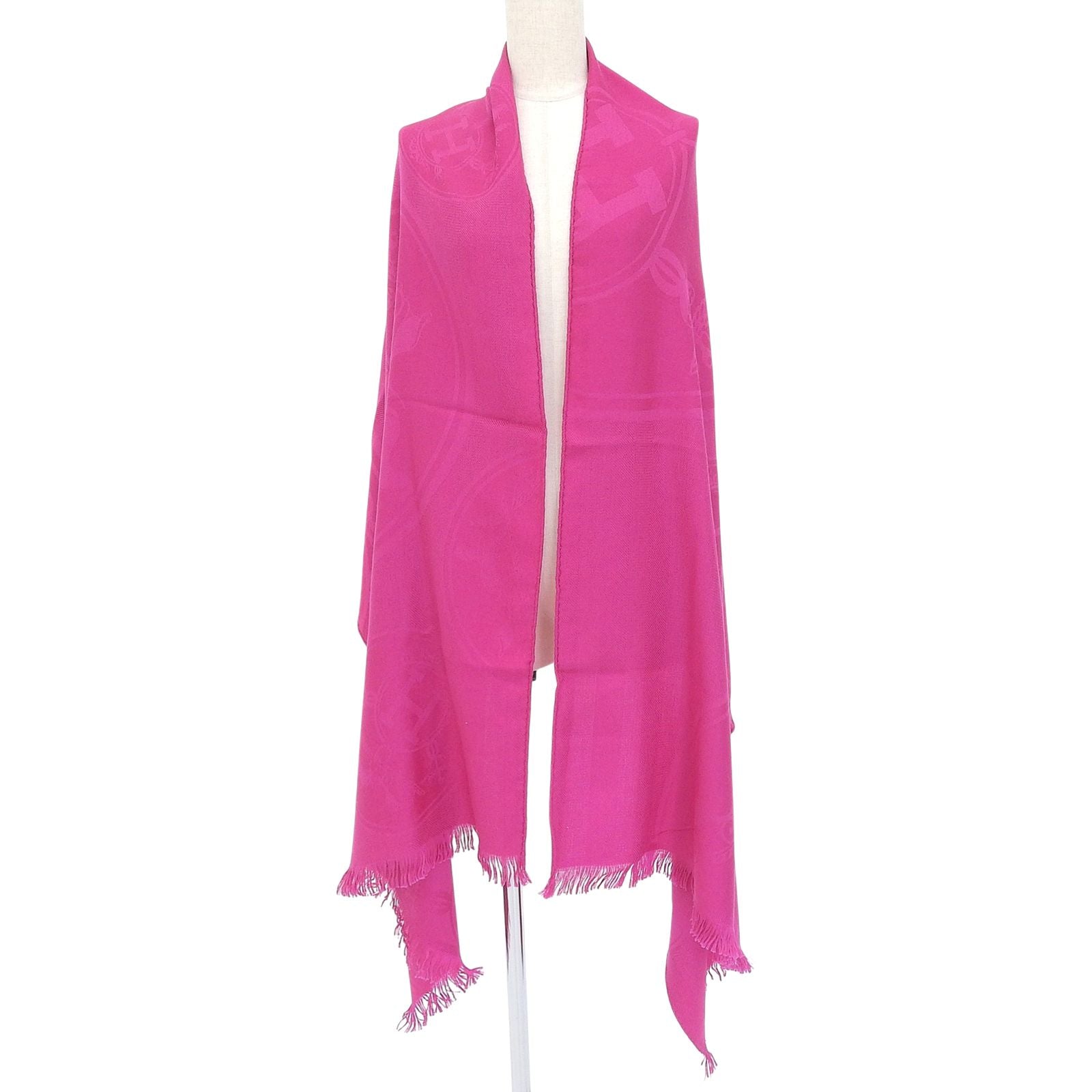 Hermes Etoile Nouvelle Liberte Cashmere Silk Oversized Shawl Pink Scarf — view 2