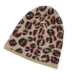 Fendi Wool FF Logo Leopard Print Knit Beanie Beige Black Red — view 6