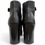 Chanel Big CC Logo Embroidered Eco Pearl Leather Quilted Short Boots Ankle — view 4