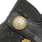 Chanel Big CC Logo Embroidered Eco Pearl Leather Quilted Short Boots Ankle — view 9