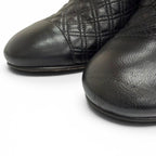 Chanel Big CC Logo Embroidered Eco Pearl Leather Quilted Short Boots Ankle — view 6