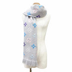 Louis Vuitton Scarf Logo Mania Rainbow Wool/silk Monogram Gray Multicolor — view 3
