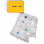 Louis Vuitton Scarf Logo Mania Rainbow Wool/silk Monogram Gray Multicolor — view 2