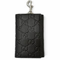 Gucci GG Emblem Leather Trifold Key Case Key Pouch Black
