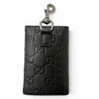 Gucci GG Emblem Leather Trifold Key Case Key Pouch Black — view 3