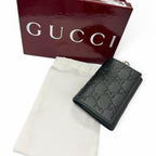 Gucci GG Emblem Leather Trifold Key Case Key Pouch Black — view 2