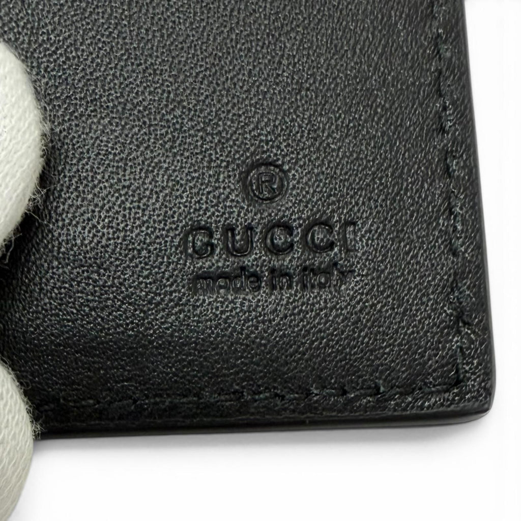 Gucci GG Emblem Leather Trifold Key Case Key Pouch Black — view 7