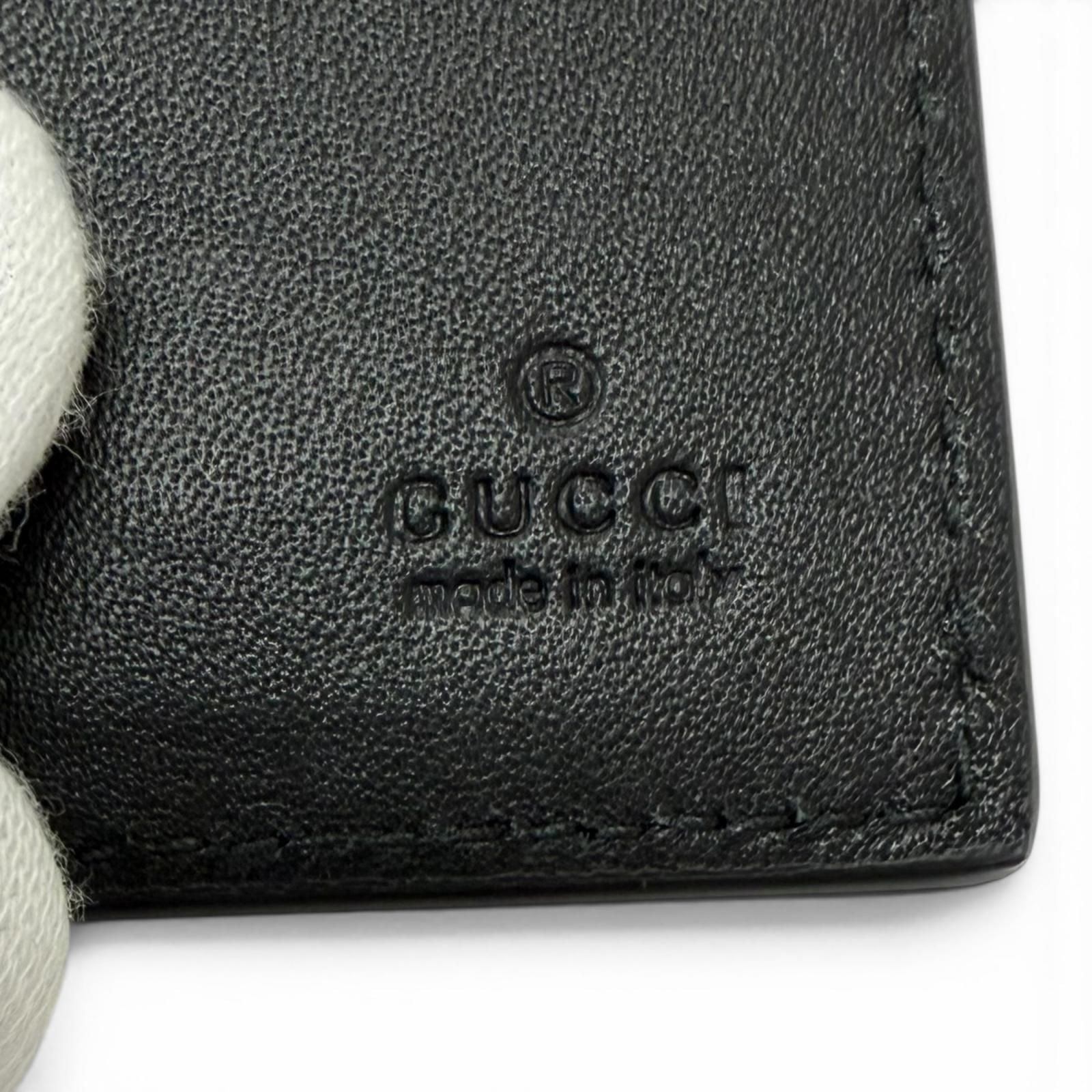 Gucci GG Emblem Leather Trifold Key Case Key Pouch Black — view 7