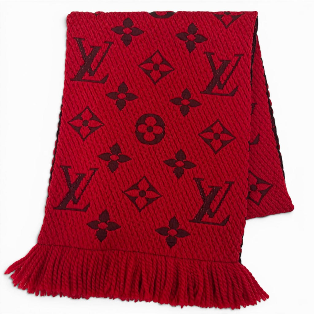 Louis Vuitton Scarf Logo Mania Wool/silk Ruby