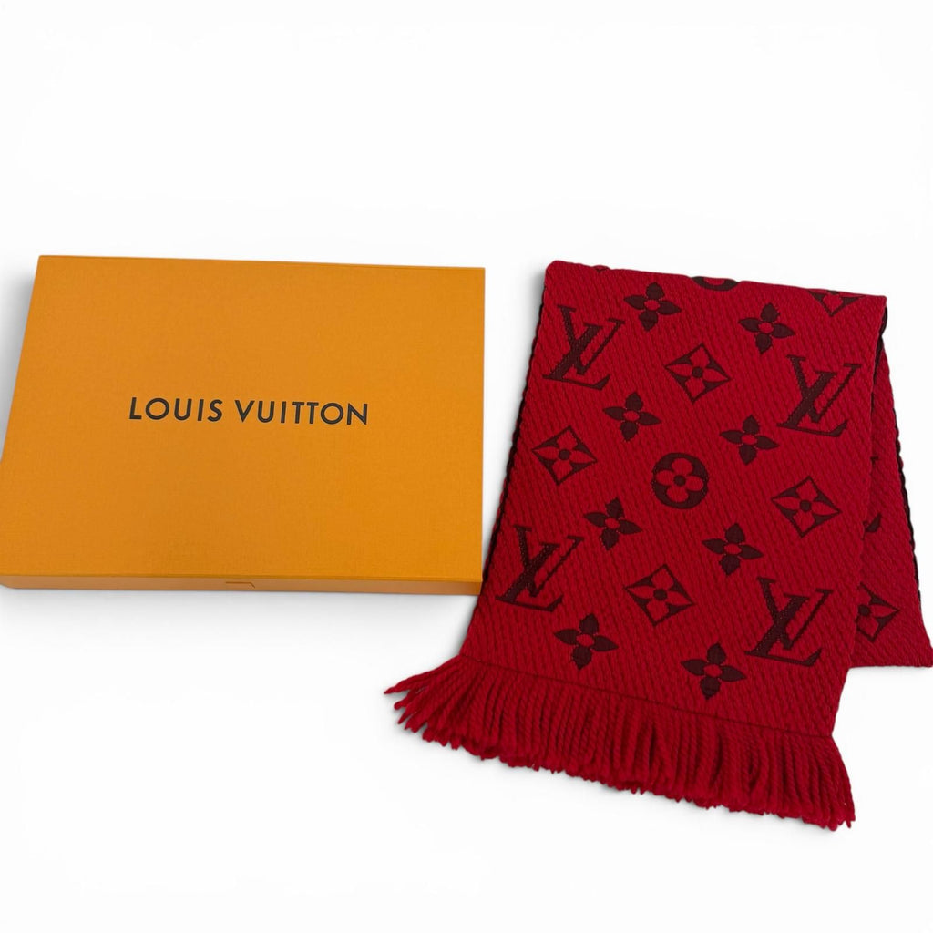 Louis Vuitton Scarf Logo Mania Wool/silk Ruby — view 2