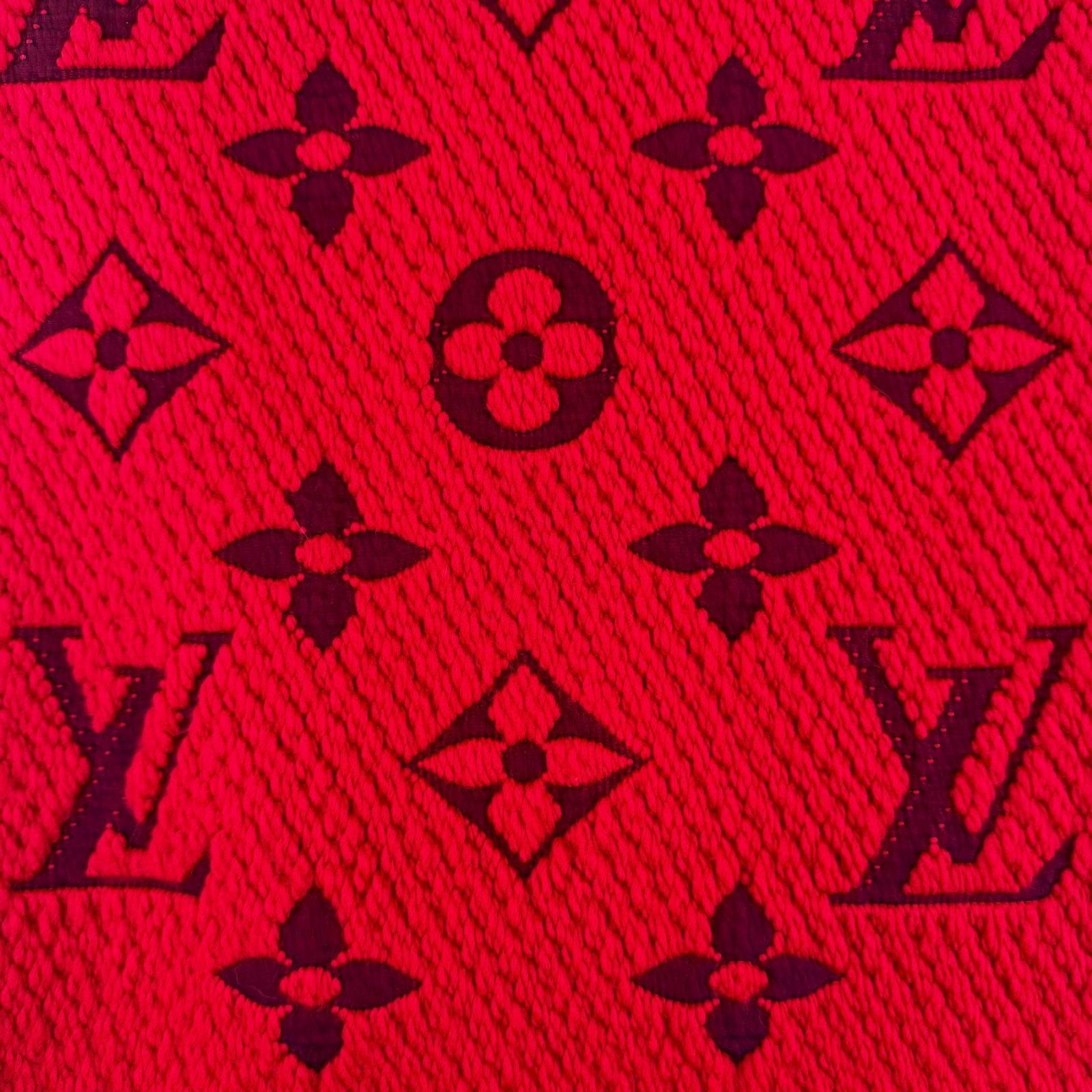 Louis Vuitton Scarf Logo Mania Wool/silk Ruby — view 5