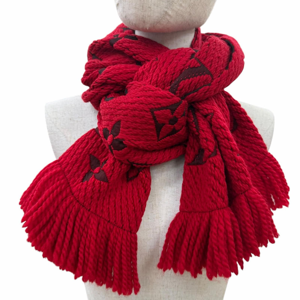 Louis Vuitton Scarf Logo Mania Wool/silk Ruby — view 4