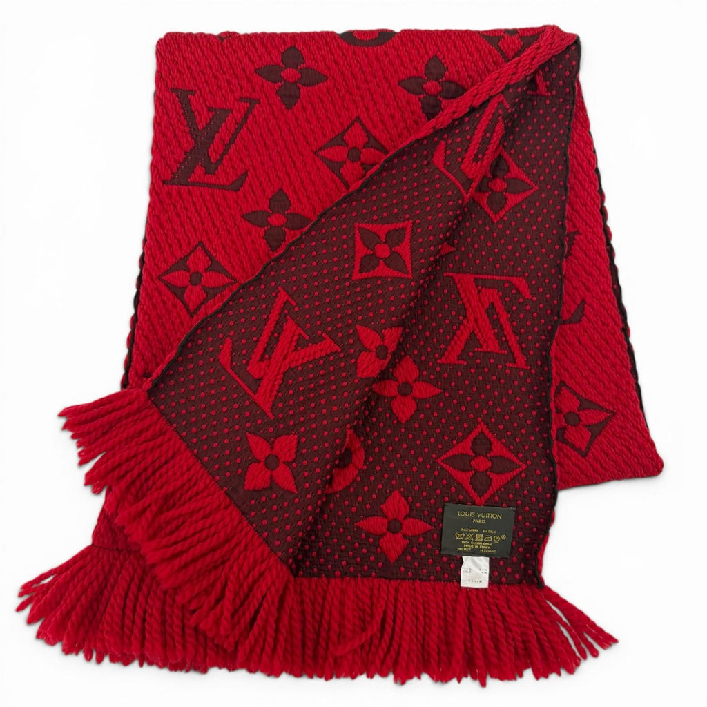 Louis Vuitton Scarf Logo Mania Wool/silk Ruby — view 3