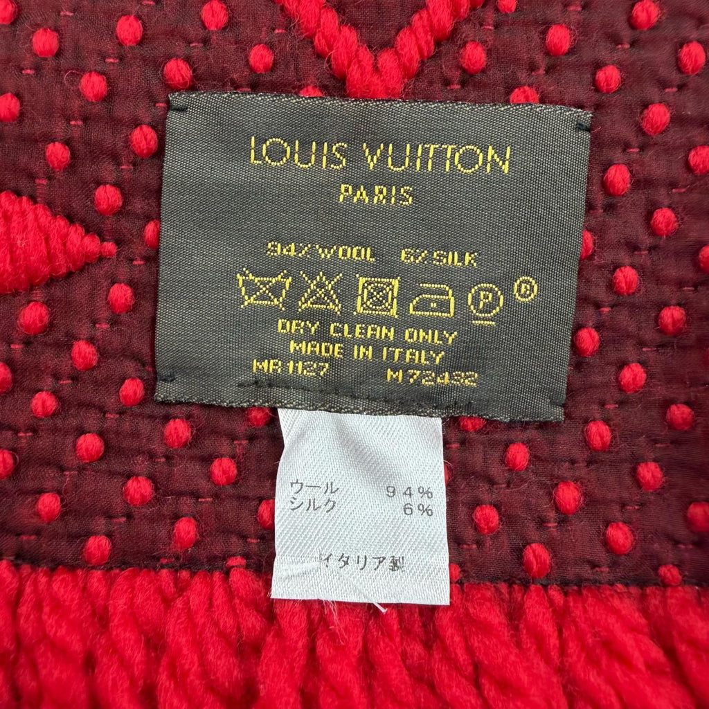 Louis Vuitton Scarf Logo Mania Wool/silk Ruby — view 7